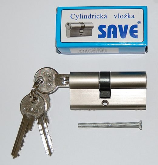 Vložka SAVE R 30+35 30 klíče nikl sat - Vložky,zámky,klíče,frézky Vložky cylindrické Vložky stavební
